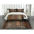 thumbnail image 3 of Ambesonne Popstar Party Quilted Bedspread Set 3 Pcs, Guitar Wood Room, King Size, Brown Black White, 3 of 5