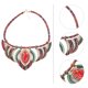 thumbnail image 2 of Gargantilla étnica hecha a mano, collar con babero, cuentas multicolores, joyería bohemia llamativa para mujer (rojo), 2 of 5