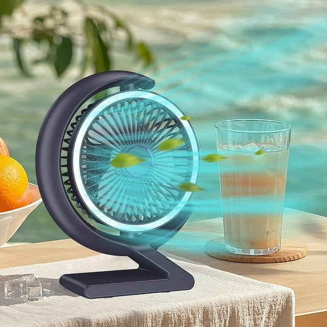 ABPWLY Desktop Desk Lamp Fan Household High Wind Power Rotatable Circulating Fan Portable USB Desktop Aromatherapy Electric Fan Clearance Cordless Table Lamp Canada Days Table Lamp for Bedroom