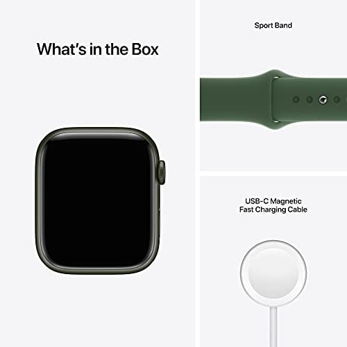 Apple Watch Series 7 GPS, 45mm Green Aluminum Case with Clover
