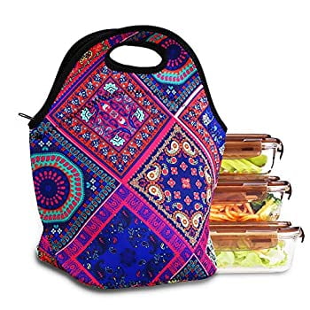 Soft Neoprene Lunch Tote Bag,Lightweight Insulated and Reusable Lunch Bag Tote Handbag Lunchbox ...