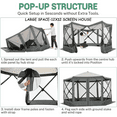 thumbnail image 4 of COBIZI Pop Up Gazebo Screen Tent Screen House for Camping, 12x12 Screen Room with Mosquito Netting, Hub Tent Instant Screened Canopy with Carrying Bag and Ground Stakes, Gray, 4 of 11