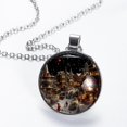 thumbnail image 2 of Christmas Glass Circular Pendant Necklace for Women - Elegant Glass Design Womens Necklace, 2 of 5
