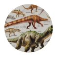 thumbnail image 4 of BCIIG Dinosaur Theme Round Tablecloth with Elastic Edge, Stain-Resistant and Washable for Indoor and Outdoor Use, Ideal for Restaurants, Weddings, Parties - 100% Polyester Waterproof Fabric 54"-58, 4 of 8