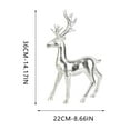 thumbnail image 5 of 2PC Silvery Reindeer Christmas Desktop Decoration Indoor Plastic Large Christmas Reindeer Decor Statue Realistic hand-polished texture Gifts for Family and Friends (14IN&9.8IN), 5 of 9