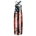 thumbnail image 5 of Wycnly 4th of July Dresses for Women Plus Size Keyhole Pocket Independence Day Tank Long Dresses Sleeveless Halter USA Flag Print Summer Maxi Formal Dress Black l, 5 of 5