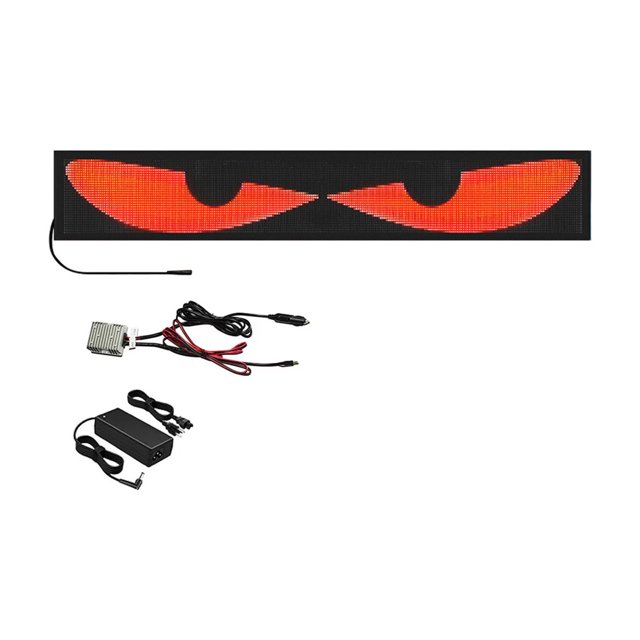 Letrero luminoso para coche, ojos LED animados para parabrisas de coche, camión, bricolaje, ojos LED programables con control por aplicación para ventanas de coches, SUV, pantalla suave.