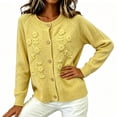 thumbnail image 6 of NSLGXD Womens Embroidered Knit Cardigan Sweaters Plus Size Crewneck Button Down Floral Cardigans Jackets, 6 of 6
