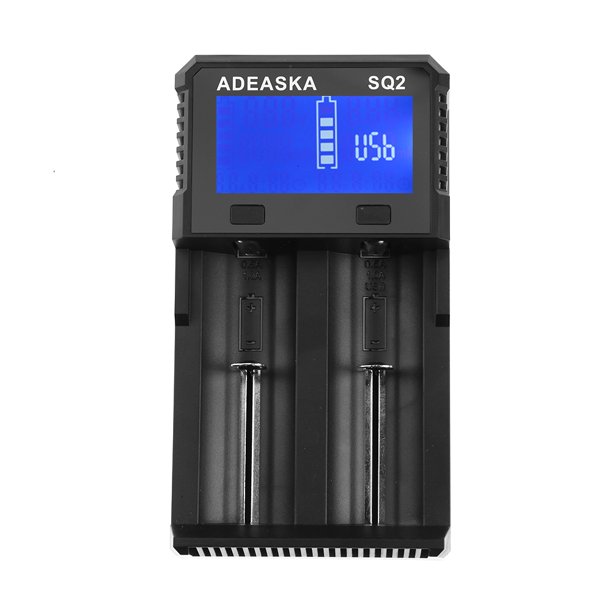 Kuymtek Cargador inteligente rápido USB de doble ranura para batería Li-ion IMR Ni-MH Ni-Cd-193537