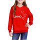 thumbnail image 5 of Sudadera con capucha y estampado de corazón de San Valentín, sudadera de manga larga para niños y niñas, chaqueta para niñas de talla mediana y grande., 5 of 7