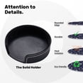 thumbnail image 7 of Blue And White Dog Paws On Dark Blue Background Coasters With Leather Holder Set Of 6 Round Coasters for Home and Kitchen Decor, 7 of 7