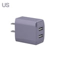 thumbnail image 1 of Puertos USB duales Cargador de pared Teléfono rápido de viaje Cargador de tableta Adaptador de carga USB DC 5V 2A Enchufe de EE. UU., Morado Methold EL5183-03, 1 of 2
