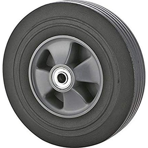Rocky Mountain Goods Solid Rubber Hand Truck Wheel 10" 5/8” axle Size Flat Free Solid Rubber
