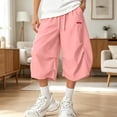 thumbnail image 2 of DHFJKG Capri Pants For Women Baggy Cargo Pants Summer Wide Leg Drawstring Waist Streetwear Bottoms, 2 of 4