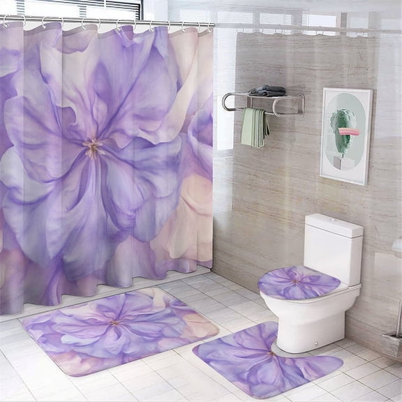 Lavender (26) Shower Curtain Waterproof Bathroom Curtain Set with Hooks Home Decor Bathroom Curtains