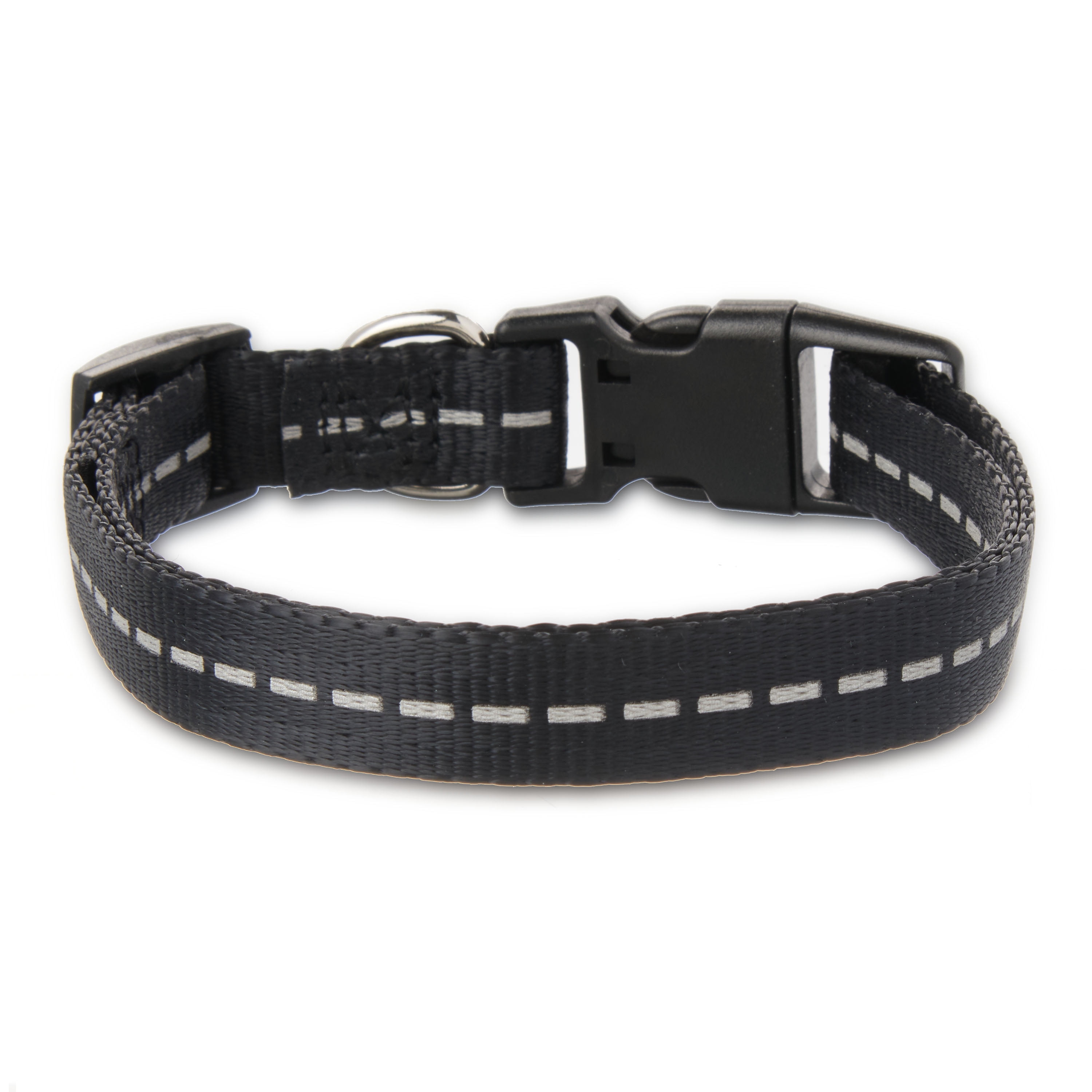 Vibrant Life Solid Nylon Adjustable Dog Collar, Black, Small