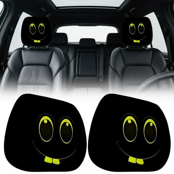 Funny Car Print Headrest Cover, Universal Stretchy Seat Accessory, Decorative Holiday Vehicle Cover