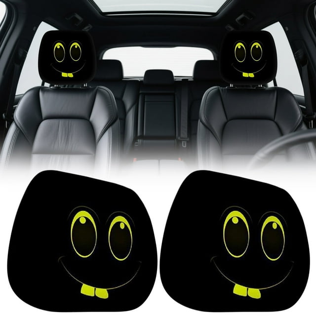 Funda para reposacabezas con estampado divertido de coche, universal, elástica, interesante, para asiento de coche.