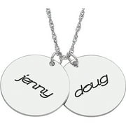 Personalized Sterling Silver Couple's Engraved Name Charms Pendant, 20"