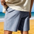 thumbnail image 5 of DeHolifer Mens Board Shorts Swimwear Summer Beach Striped Print Swim Trunks Lightweight Drawstring Elastic Waist Swimsuit Dark Blue M, 5 of 8