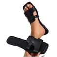 thumbnail image 6 of KIJBLAE Women's Wrap Cross Strap Single Band Flat Sandals, Wide Width Open Toe Non Slip Casual Beach Slippers for Summer Black 42, 6 of 7