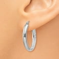 thumbnail image 3 of 14K White Gold Earring Hoop Women'S 16 mm 3.5 Polished 3.5Mm Oval Earrings, 3 of 4