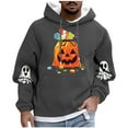 thumbnail image 2 of Yusimy Men's Hooded Sweatshirt Halloween Ghost Print Fleece-Lined Pocket Drawstring Long Sleeve Streetwear Cozy Winter Pullover, 2 of 5