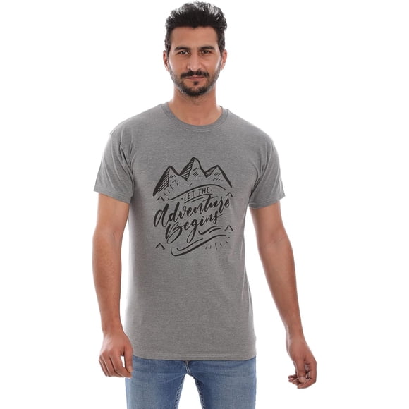 Men’s Cotton Rich Crew Neck Tshirt, Graphic Tee | Ultra Soft, Breathable, Tag Free (Made in Egypt)