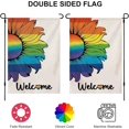 thumbnail image 2 of Bandera de jardín arcoíris con orgullo para exteriores, vertical, de doble cara, LGBTQ, bienvenida al progreso, 12 x 18 pulgadas, para lesbianas, gays, bisexuales, transgénero, pansexuales, pequeñas, 2 of 7