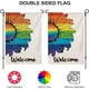 thumbnail image 2 of Bandera de jardín arcoíris con orgullo para exteriores, vertical, de doble cara, LGBTQ, bienvenida al progreso, 12 x 18 pulgadas, para lesbianas, gays, bisexuales, transgénero, pansexuales, pequeñas, 2 of 7