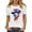 White, variant on Tops for Women Plus Size Short Sleeved Printed Round Neck T-shirt White L