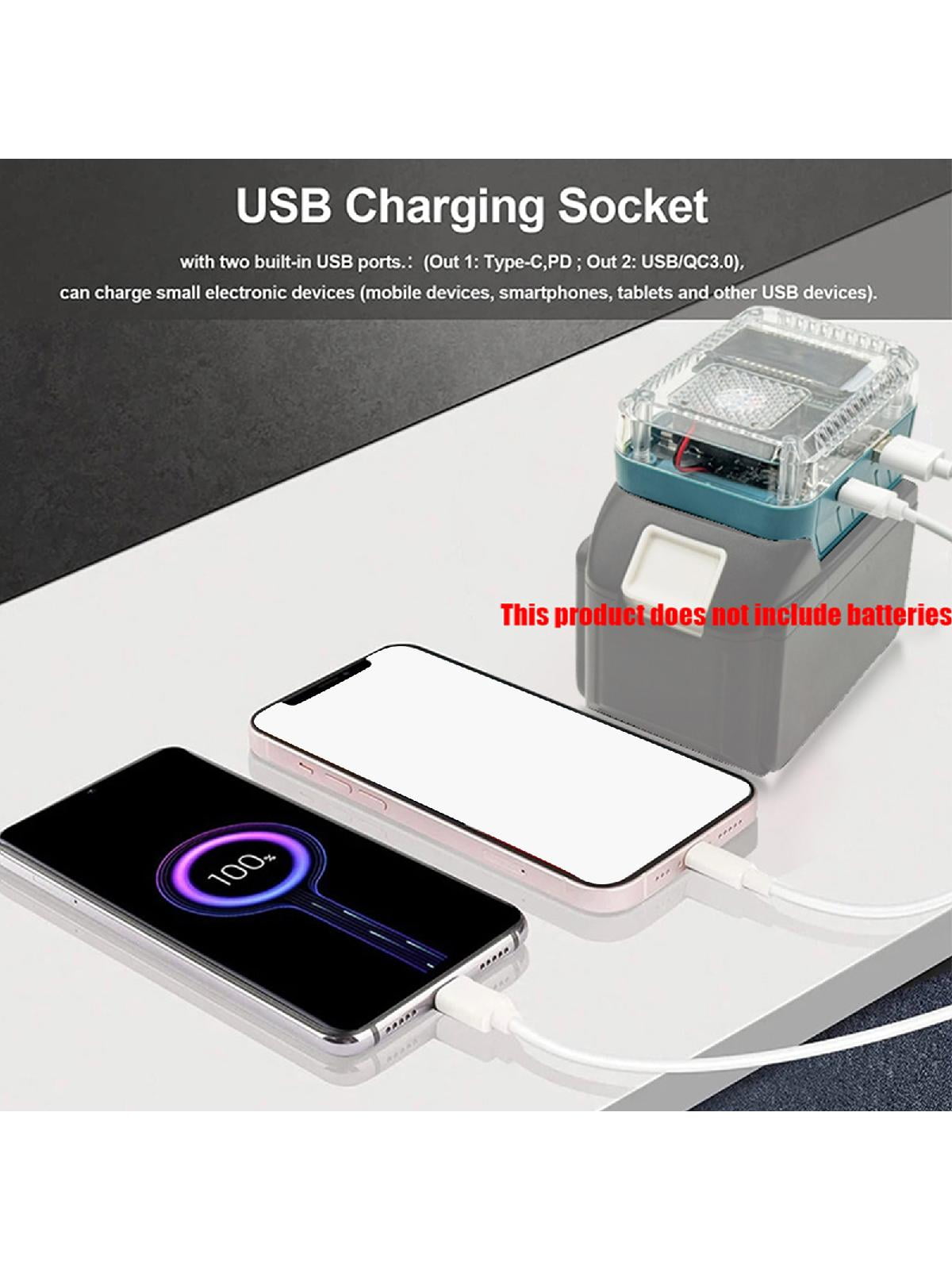 MultiPurpose Lithium Battery Charger Adapter with USB C Port 140W High Power Output Digital Display for Makita Batteries