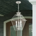 thumbnail image 2 of 2385-91 Livex Lighting Westover - 3 Light Outdoor Pendant Lantern in Farmhouse Style - 12 Inches wide by 18.5 Inches high-Brushed Nickel Finish, 2 of 9