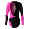 thumbnail image 2 of inhzoy Girls Shiny Rhinestone Gymnastics Leotards Black&Rose 6, 2 of 7