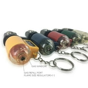 5 PACK Mini Gas Lighter Windproof Blue Flame Jet Torch Lighters with Keychain