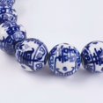 thumbnail image 2 of Handmade Blue and White Porcelain Beads Round Medium Blue 17mm Hole: 2~2.5mm diy, 2 of 2