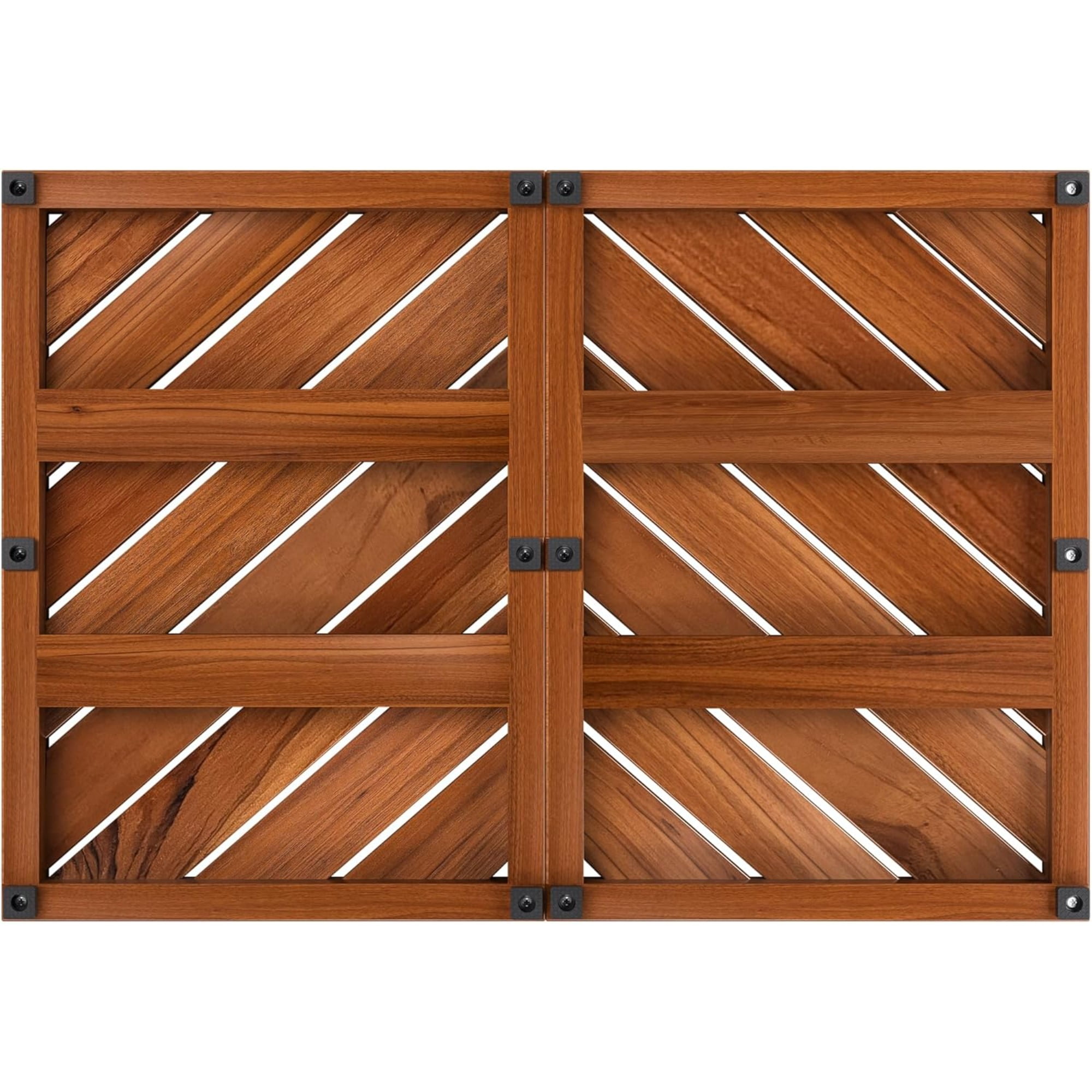 Teak Wood Bath Mat for Bathroom -  Non Slip Wooden Shower Mat Floor Sturdy Mats for Outside Inside Shower Luxury Spa Home or Outdoor, Teak Wood Bath Rug, Water Resistant, Bathroom Rugs & Bath Mats