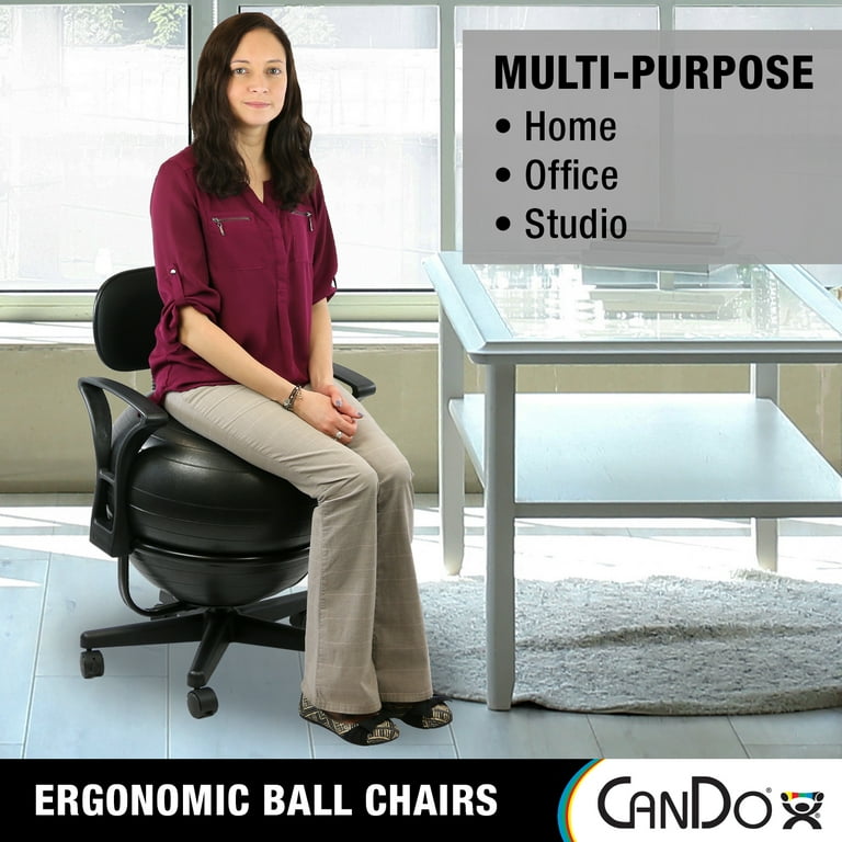 CanDo Ball Chair - Metal - Mobile - with Back - with Arms - with 22 CanDo Ball Chair - Metal - Mobile - with Back - with Arms - with 22