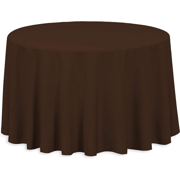 108 in. Round Polyester Tablecloth Chocolate