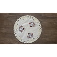 thumbnail image 2 of Doily Boutique Christmas Embroidered Round Fabric Doily with a Snowman on Antique White Material Size 23 inches, 2 of 6