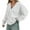 White, variant on Gyexs Women's Furry Cropped Cardigan Batwing Sleeves Open Front V-Neck Button Down Loose Casual Knit Sweater Coat (Black, Size S)