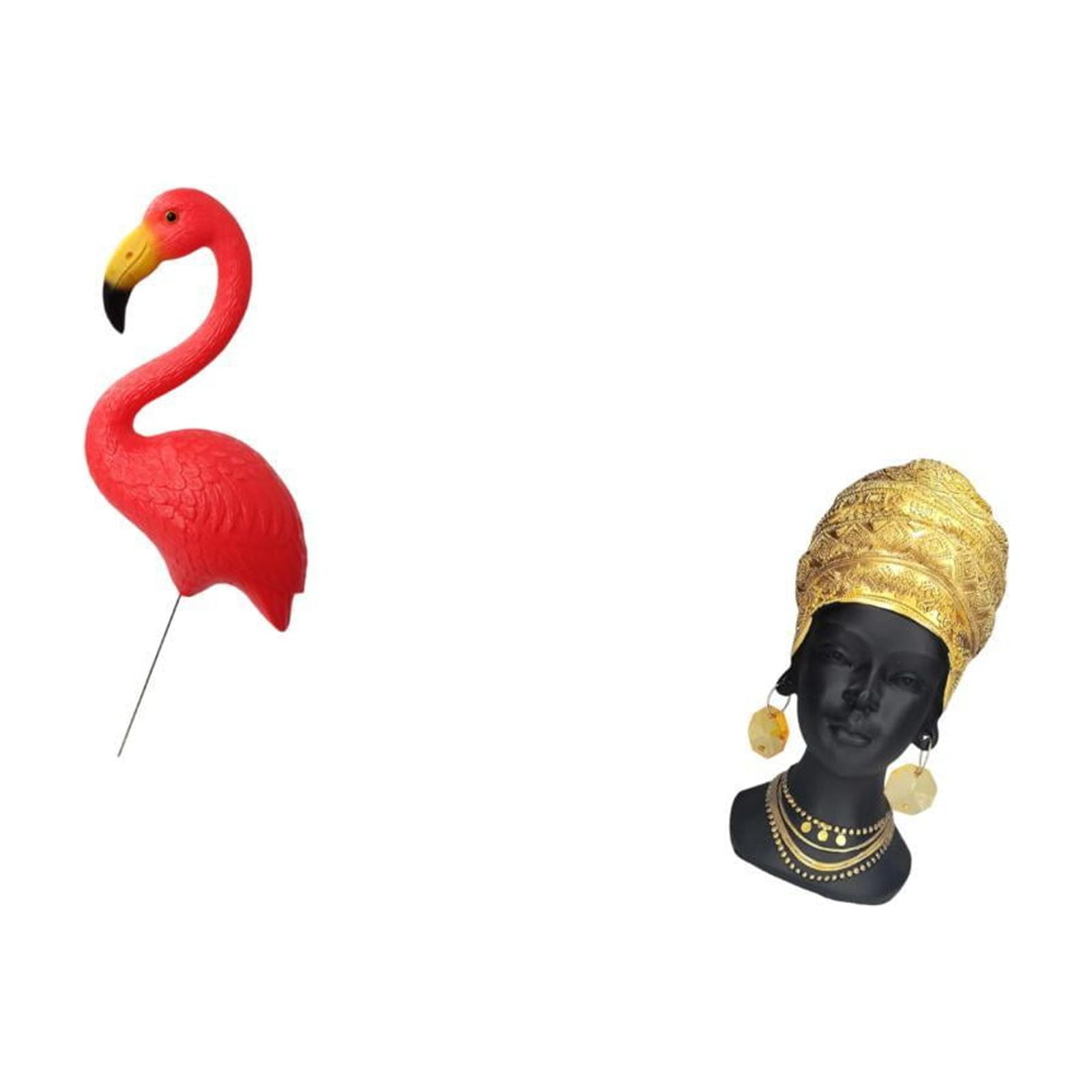 simhoa Bird Flamingo Garden Stake Sculpture Ornament African Woman Statue Tabletop Centerpiece Resin Figurine Yard Art Home Decor Accessories