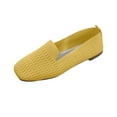 thumbnail image 3 of Miluxas Women's Fashion Casual Breathable Color Matching Shallow Mouth Shoes Lazy Work Shoes Yellow 8.5(41), 3 of 5