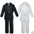thumbnail image 3 of New Toddler & Boy Wedding Formal Paisley Tail Tuxedo Suit Black new born to 20, 3 of 6