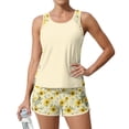 thumbnail image 4 of JULMCOMO Tankini Swimsuits for Women Sunflower Print Crew Neck Drawstring Sporty Bathing Suits Summer Vacation Two Piece Swimsuit Ginger L, 4 of 6