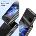 thumbnail image 6 of Clear Case for Samsung Galaxy Z Flip5 5G, Luxury Plating Folding Sleeve Cover Slim Thin Hard PC Shockproof Protective Phone Cover Samsung Galaxy Z Flip 5 DD Black, 6 of 11