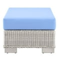 thumbnail image 4 of Lounge Chair Chaise, Rattan, Wicker, Light Grey Gray Light Blue, Modern Contemporary Urban Design, Outdoor Patio Balcony Cafe Bistro Garden Furniture Hotel Hospitality, 4 of 8