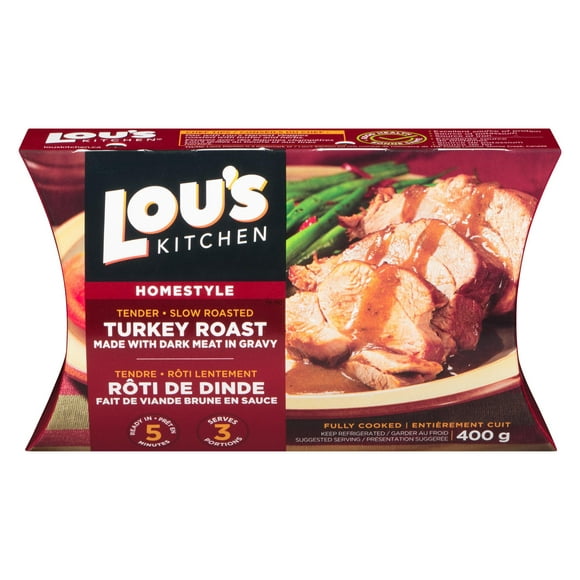 Lou's Kitchen Homestyle Turkey Roast Made with Dark Meat in Gravy, 400 g