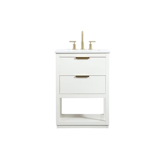 24 in. 1-Drawer Single Bathroom Vanity, White