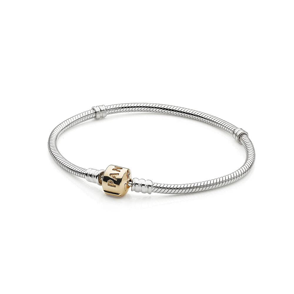 PANDORA Silver Charm Bracelet With 14K Gold Clasp